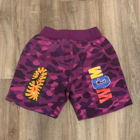 Bape Purple Camo Shark Men Shorts